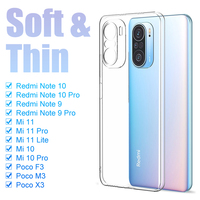 Ultra cienki futerał silikonowy do Xiaomi Mi 11 10 Ultra 10t Lite Redmi uwaga 10s 9s 9 9A 9C 9T Poco X3 F3 M3 F2 Pro wyczyść miękka okładka 1